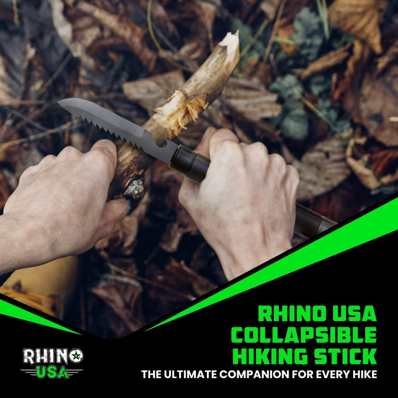 Hiking Stick with Survival Kit Durable Trekking Pole Camping Gear3