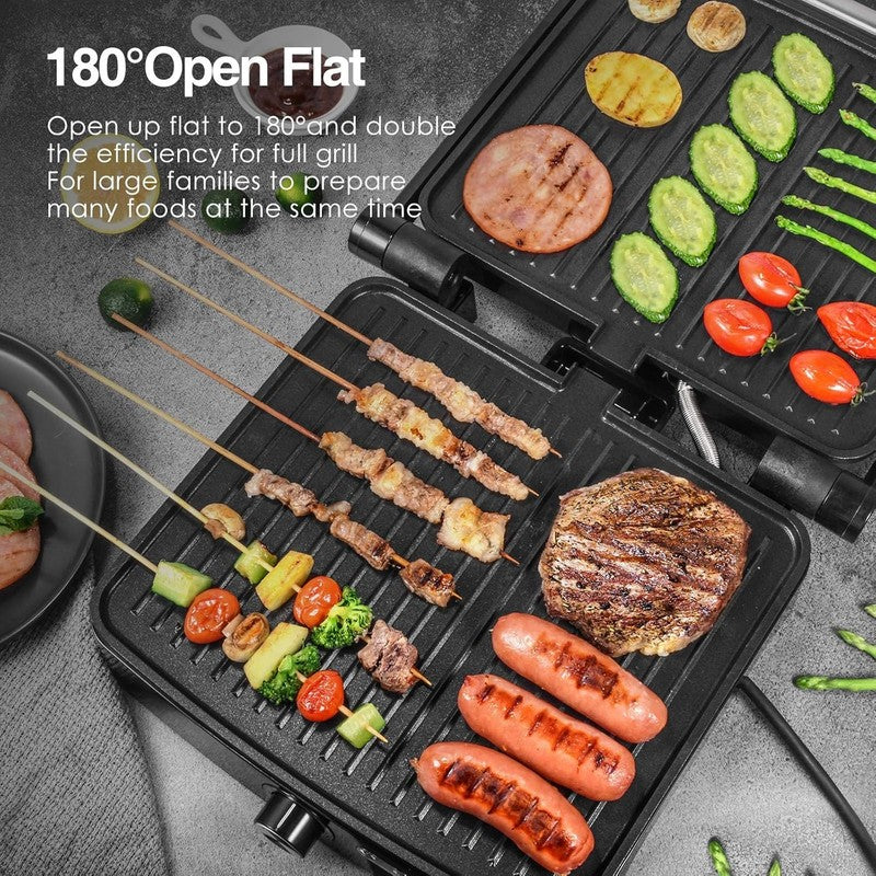 Panini Press Grill 4 Slice Adjustable Temp 180° Sandwich Maker Nonstick 1200W5