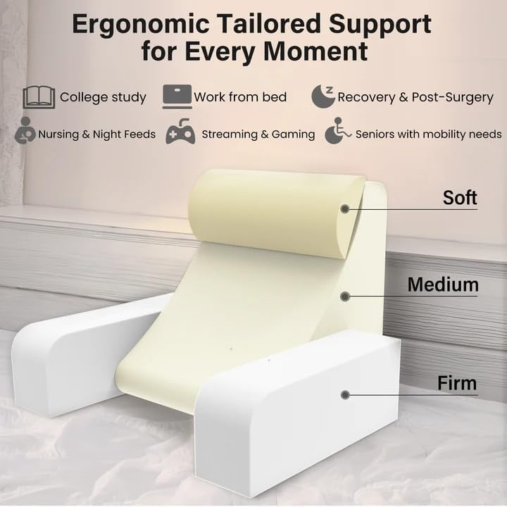 Reading Pillow for Sitting in Bed Adult, 19" Back Support Pillow for Bed Sitting3
