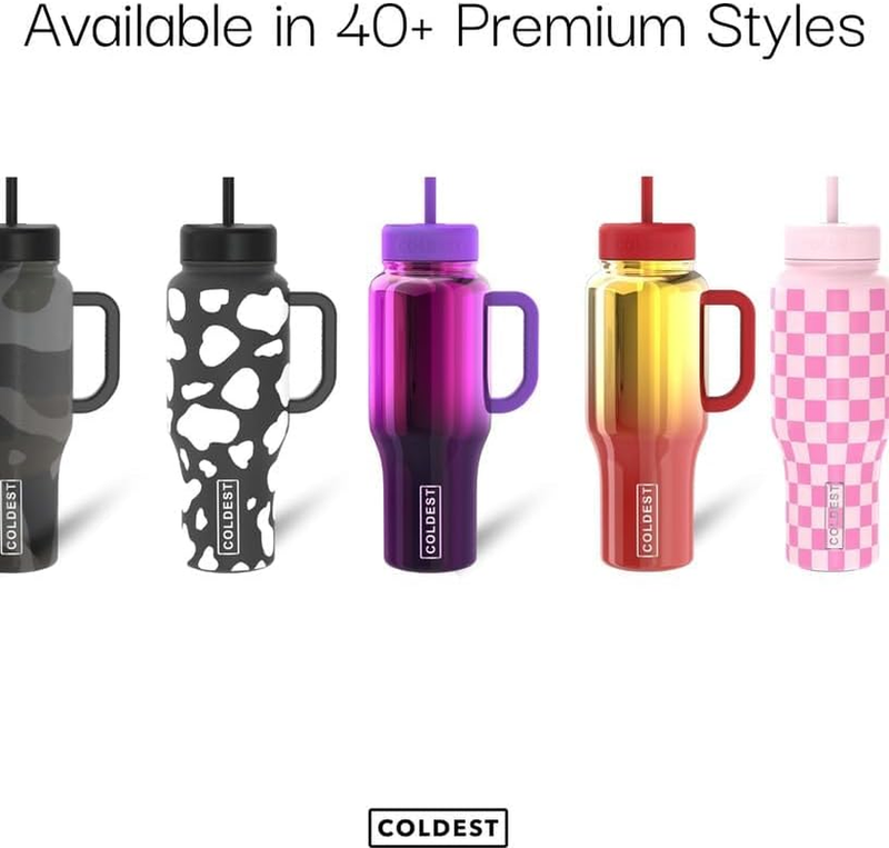 Coldest 46oz Insulated Tumbler with Handle Straw Leak Proof Stainless Steel Cup3
