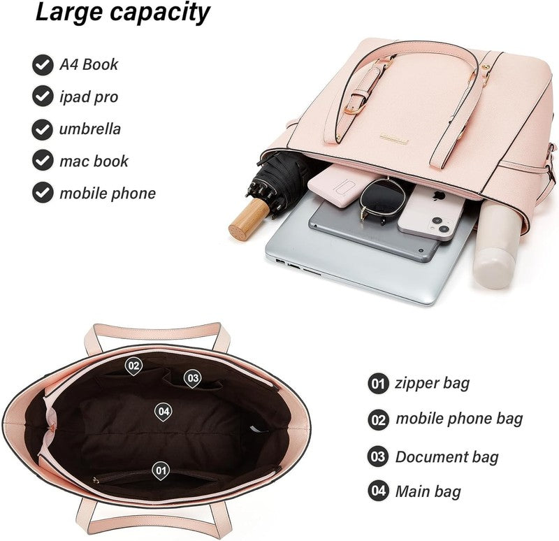 Women Fashion Synthetic Leather Handbag Set 3PCS Tote Shoulder Satchel Purse3