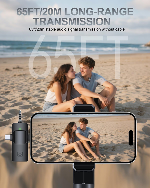 3 in 1 Professional Wireless Lavalier Microphone for Iphone, Android, Camera, Wi4