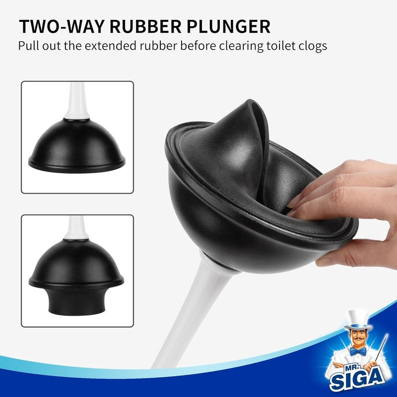 Toilet Plunger and Bowl Brush Combo for Bathroom Cleaning, White, 1 Set2