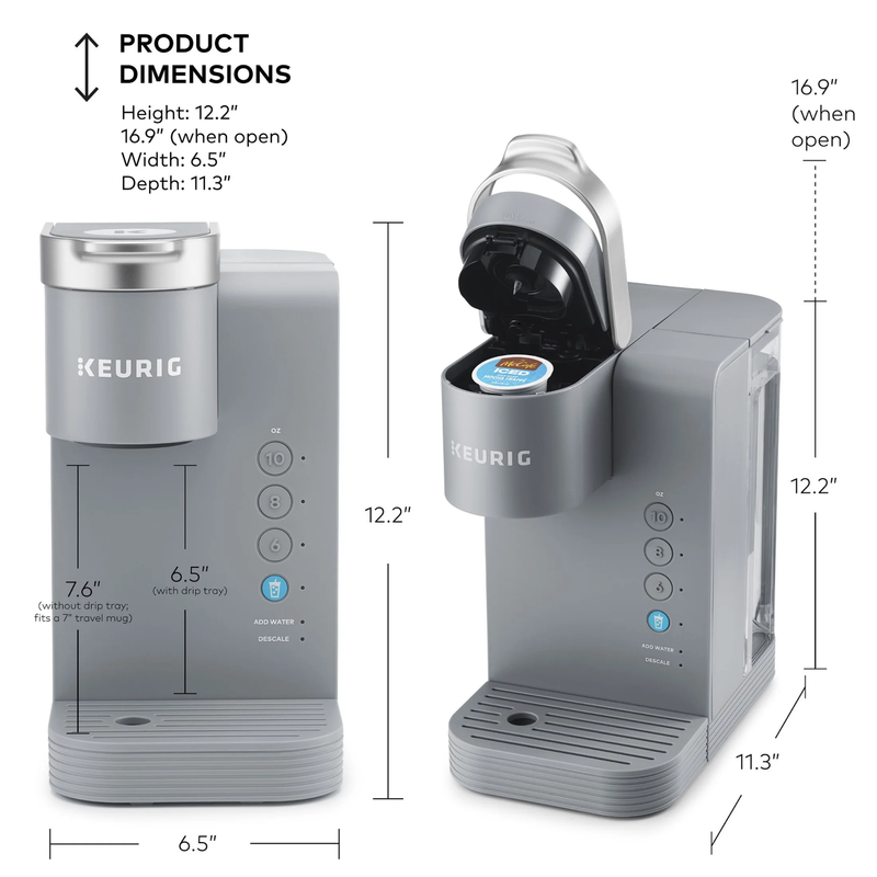 K-Express Essentials Plus, Iced and Hot Single-Serve K-Cup Pod Coffee Maker, Gra6
