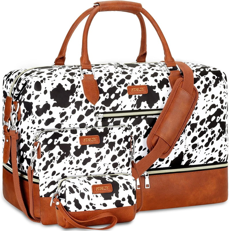 Weekender Bag Women Travel Duffel Carry On Overnight w/ Shoe Compartment Nylon0