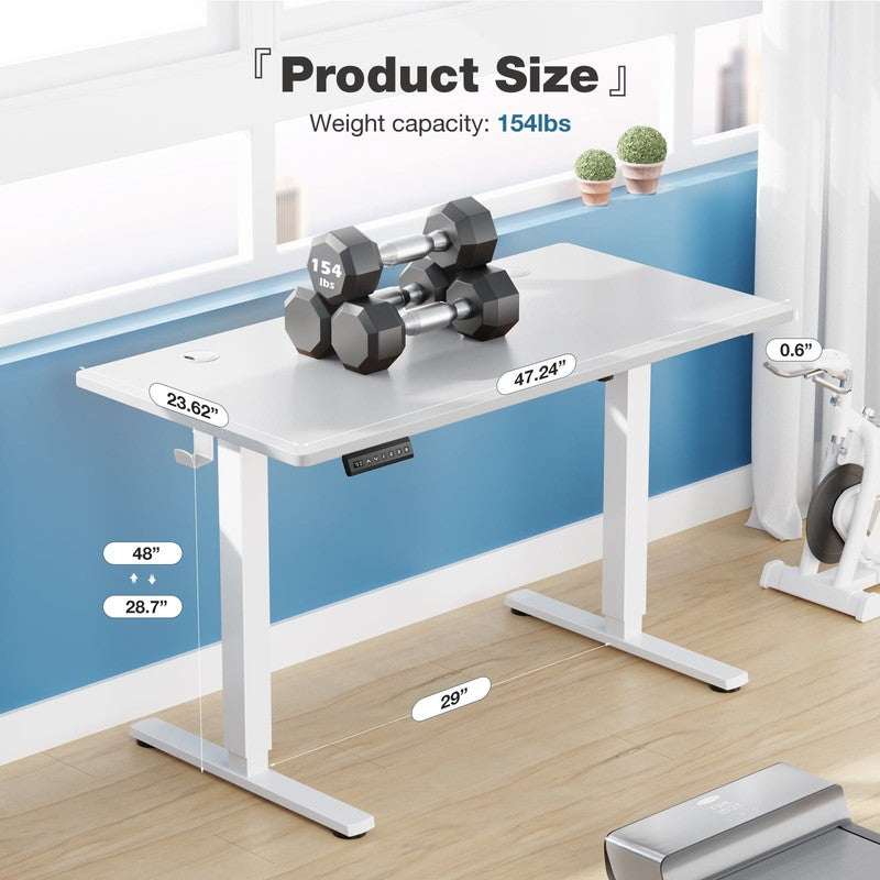 48x24in Electric Height Adjustable Standing Desk Memory T Shaped Home Office7