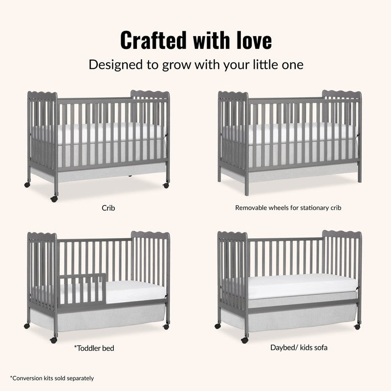 Carson Classic 3 in 1 Crib Steel Grey Converts to Toddler Bed Sofa Adjustable4
