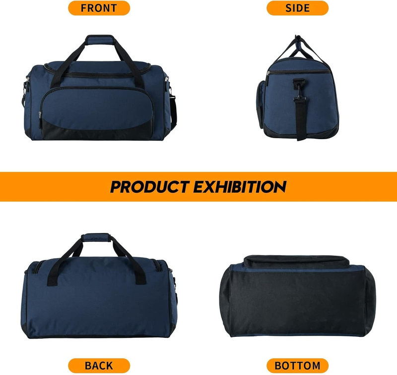 Gym Bag for Men 50L Navy Blue Duffel Travel Sports Workout Gear Bag4