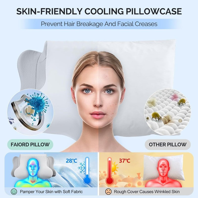 Cooling Cervical Pillow for Neck Pain Relief   Ergonomic Ortho Support3