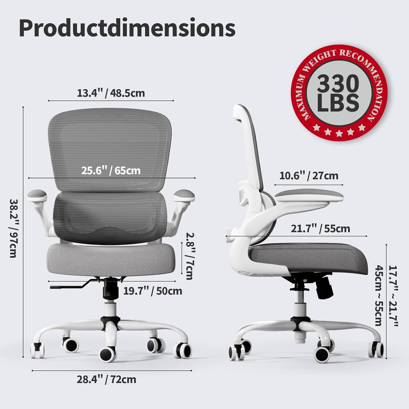Ergonomic Office Chair Mesh Desk Chair Adjustable Executive Computer Chair White1