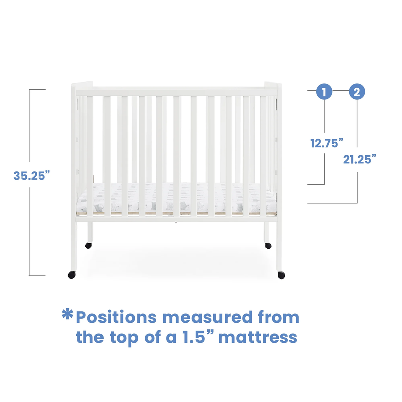 Lee Portable Folding Mini Crib with 1.5 Inch Mattress Greenguard Gold Certified8