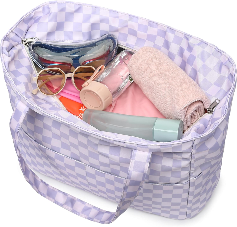 Women Waterproof Beach Tote Large Zipper Wet Pocket Pool Travel Bag8