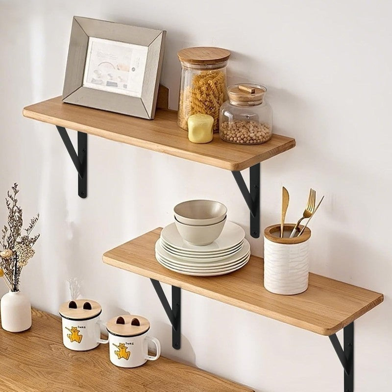 12 Pack L8 X H 6" Black Heavy Duty Shelf Brackets with Screws Metal Shelf Bracke4