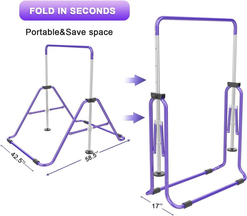 Kids Gymnastic Bars Adjustable Folding Training Kip Bar Expandable Home1