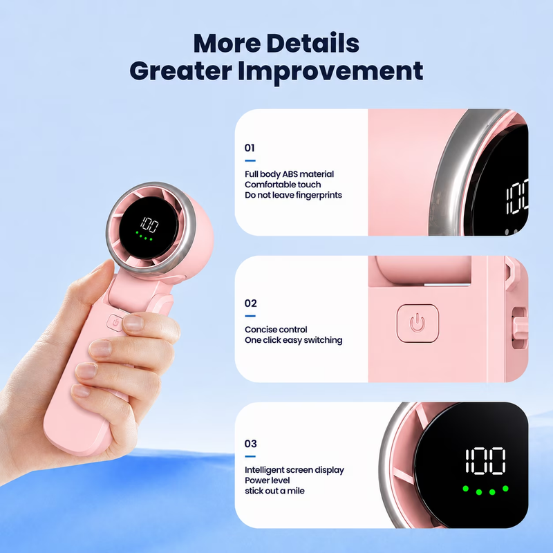 Portable Fan, 15H 100 Speeds 3600Mah Small Fan for Indoor Outdoor Gifts for Wome2