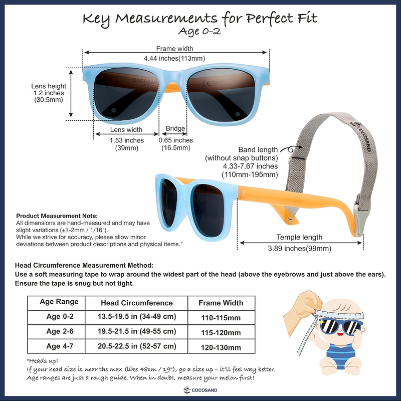 Polarized Baby Sunglasses UV400 Flexible Strap Infant Toddler 0 24 Months5