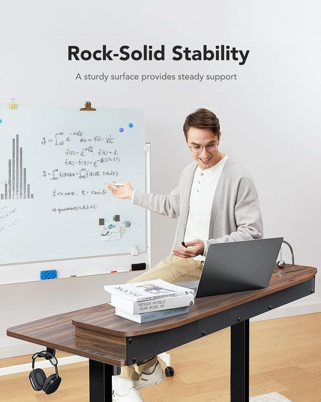 48x24 Electric Standing Desk w/ 2 Drawers 4 Presets Hooks Walnut6