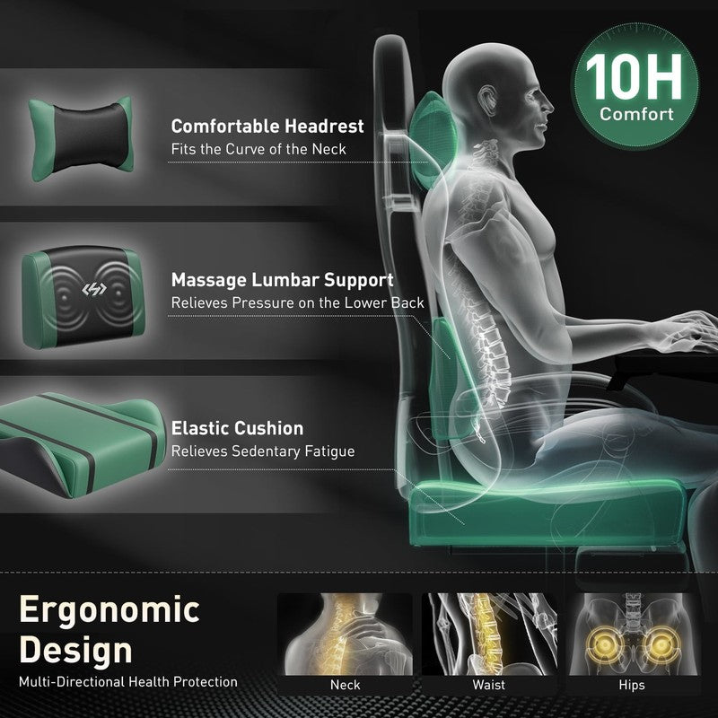 Gaming Chair with Pocket Spring Cushion, Gamer Chair with Lumbar Massage, Gaming2