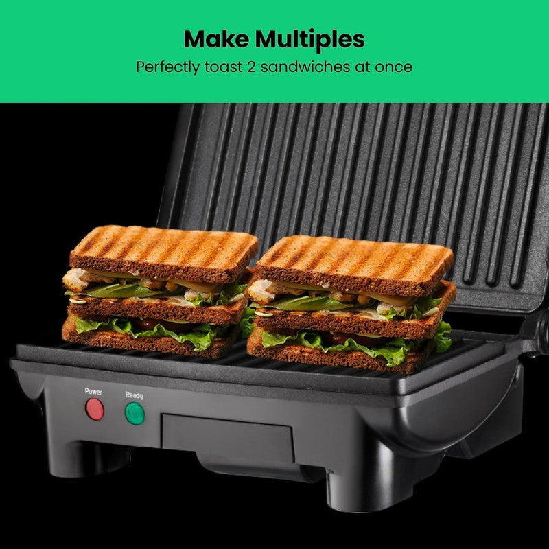 Electric Panini Press Grill Sandwich Maker Nonstick 180° Stainless Steel Black4