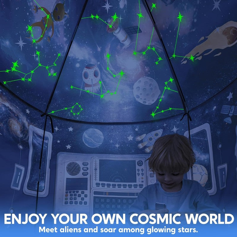 Glow in the Dark Rocket Ship Kids Pop Up Play Tent, Indoor/Outdoor Playhouse2