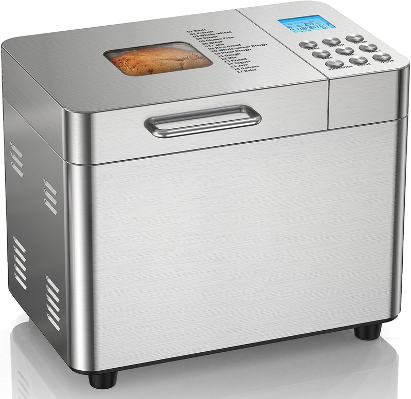 2LB 17-in-1 Bread Maker Machine Stainless Steel Automatic Non-Stick0