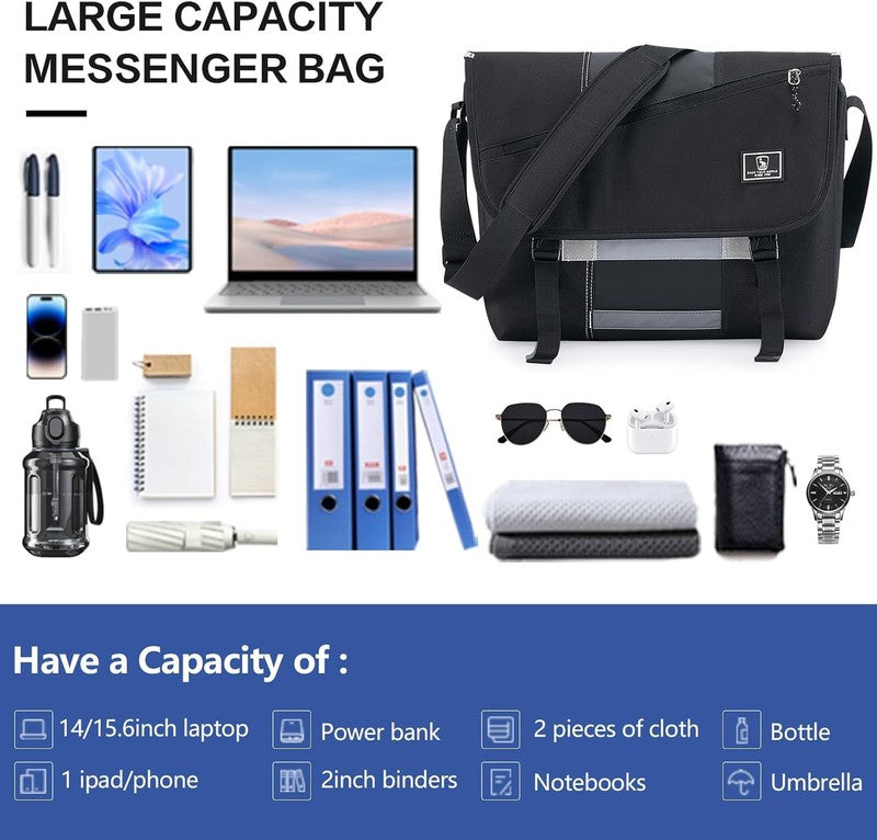 Messenger Bag 14 Inch Laptop Crossbody Satchel Shoulder Travel Office Briefcase7