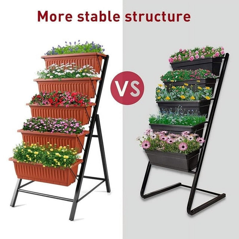 5-Tier Vertical Raised Garden Bed Planter – Freestanding Herb & Flower Box2