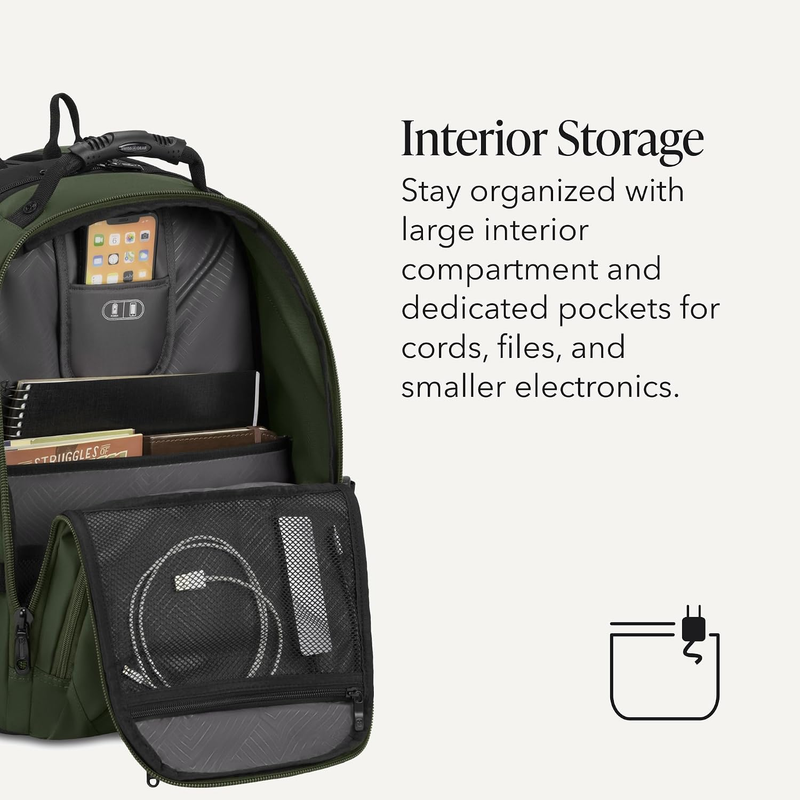 2 Piece Travel Set Carry On Spinner + 17" Laptop Backpack RFID Evergreen5