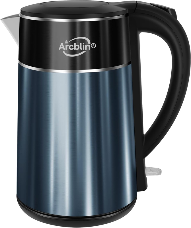 Electric Kettle 1.8L 1350W Double Wall Stainless Steel Auto Shut Off Dry Blue8