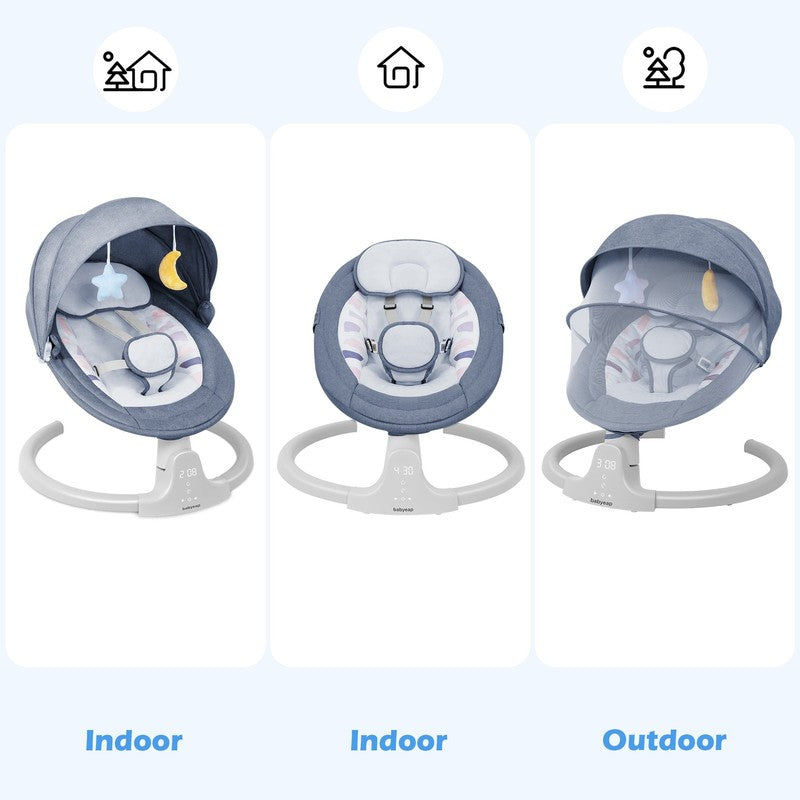 Baby Swing for Infants Motorized Swing w/ Music Speaker Remote Control Blue7