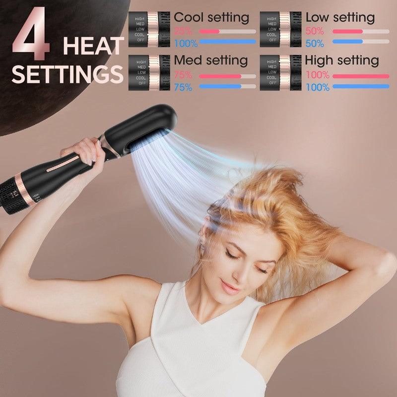 Hair Dryer Brush, Black Blow Dryer Brush, Curly, Dry, Oval Hot Air Brush1
