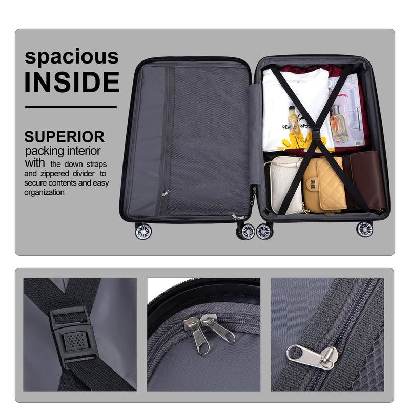 5-Piece Hardside Luggage Set with Duffel Bag & Spinner Wheels, 20/24/28 Inch Lig8