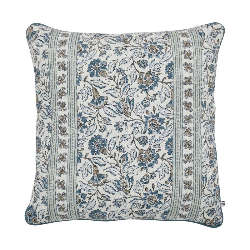Pillow 2 Pack 20"x20" Blue Floral Reversible Cotton Decorative1