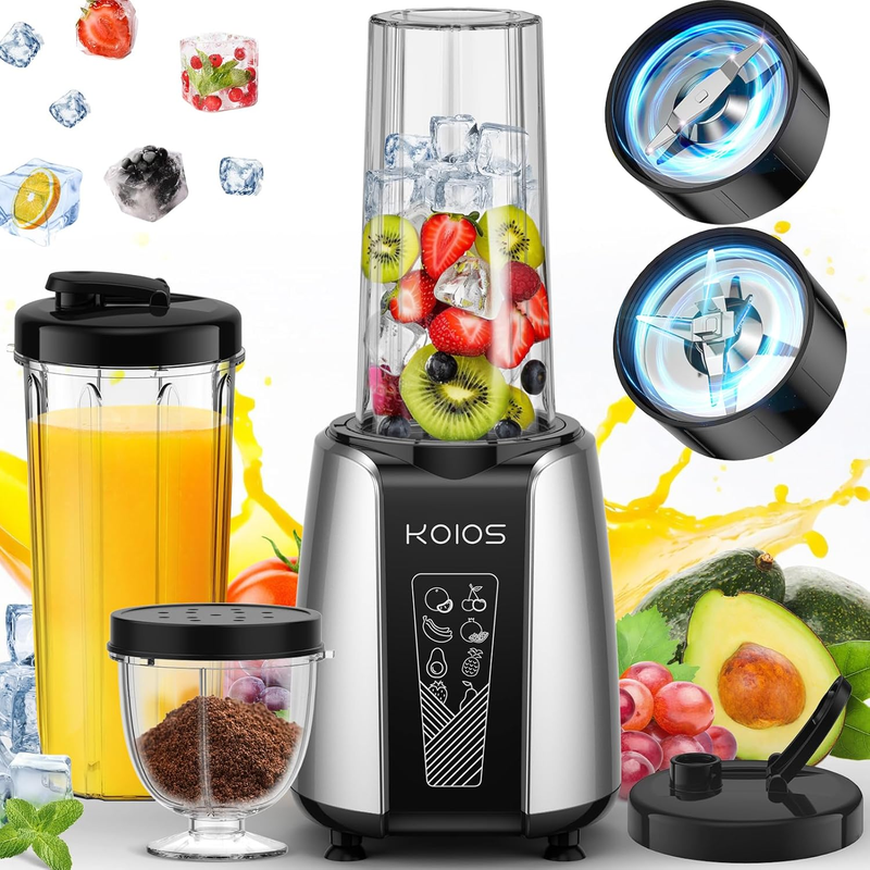 1000W Personal Smoothie Blender with Coffee Grinder, 12-Piece Set9