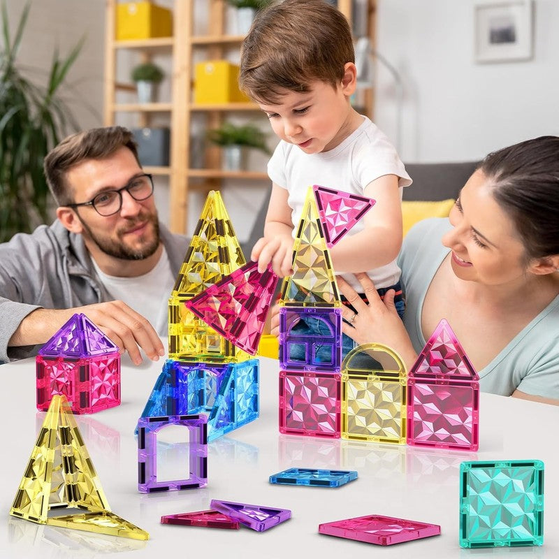 110PCS Magnetic Tiles Building Blocks STEM Toy Educational Kit Ages 3–9+6