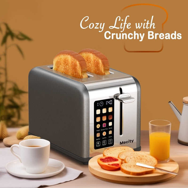 2 Slice Touchscreen Toaster, Stainless Steel, Countdown Timer, 6 Shade Settings,6