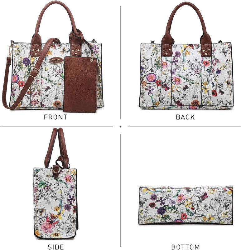 Dasein 3Pc Women’s Handbag Set Tote Satchel Shoulder Top Handle Purse2