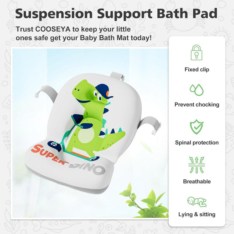 Collapsible Baby Bathtub with Thermometer Soft Cushion Foldable 0 36M DarkGreen5