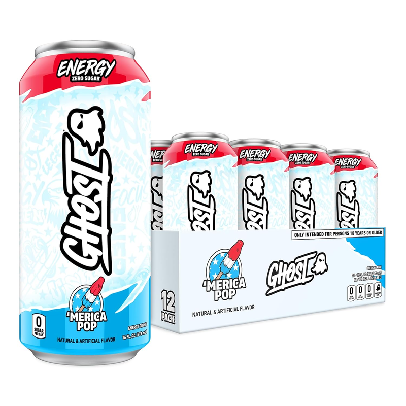 Merica Pop Energy Drink 12 Pack   200mg Natural Caffeine, Vegan & Gluten Free6