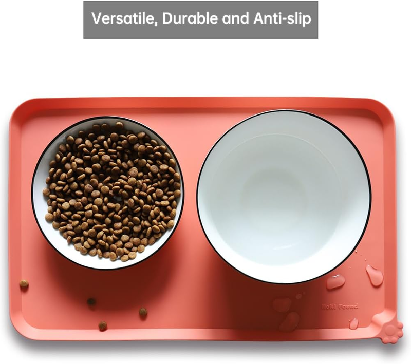 Waterproof Pet Feeding Mat Raised Lip Dog Cat Food Water Bowl Mat BC3