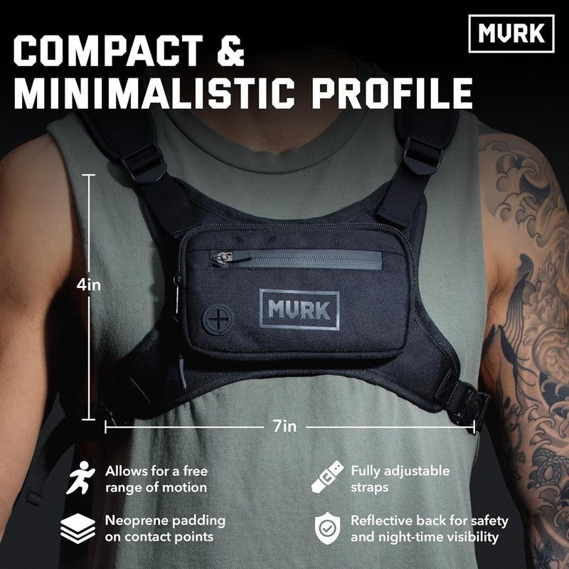 Water Resistant Running Vest Chest Pack Phone Holder Lightweight Reflective2