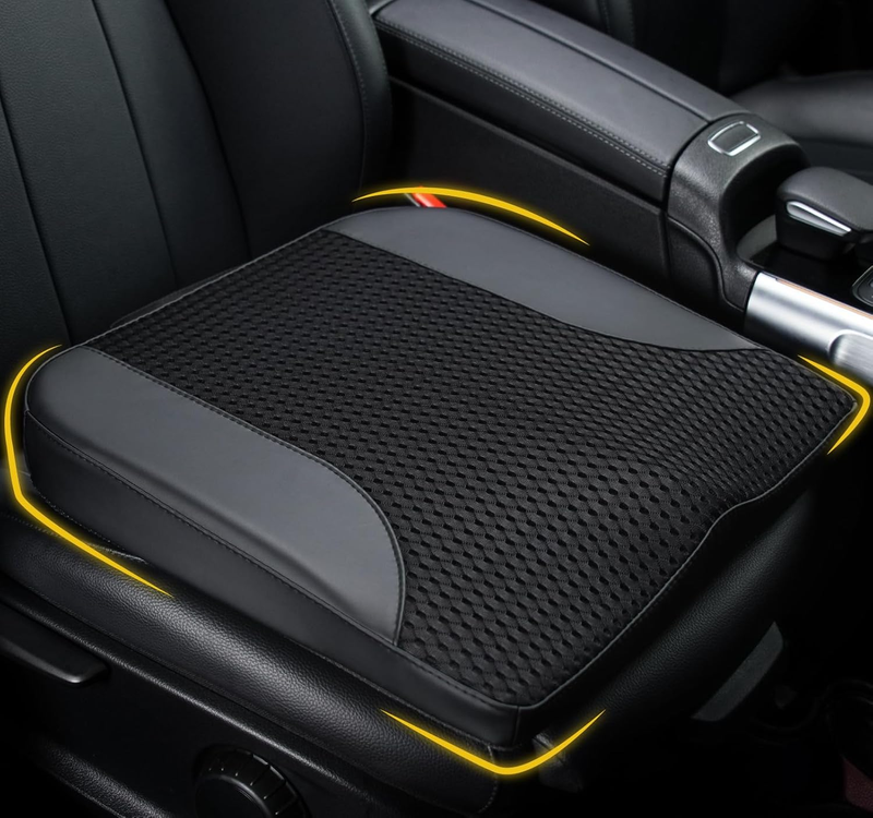 Memory Foam Car Seat Cushion for Sciatica & Back Pain Relief – Black0
