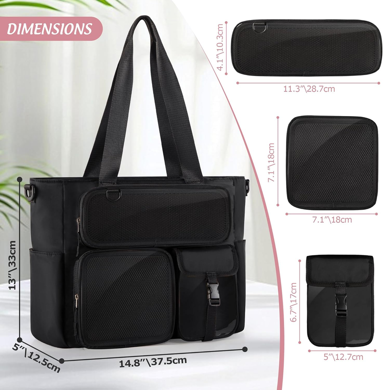 Large Ita Bag with 3 Pockets & 2 Inserts, Kawaii Ita Tote Pin Display Bag for An6