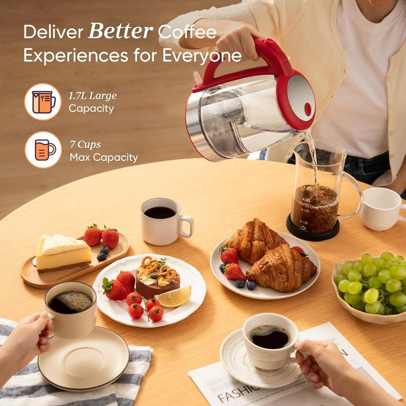 Electric Kettle, No Plastic Filter & Spout, Tea Kettle & Hot Water Boiler for Co3