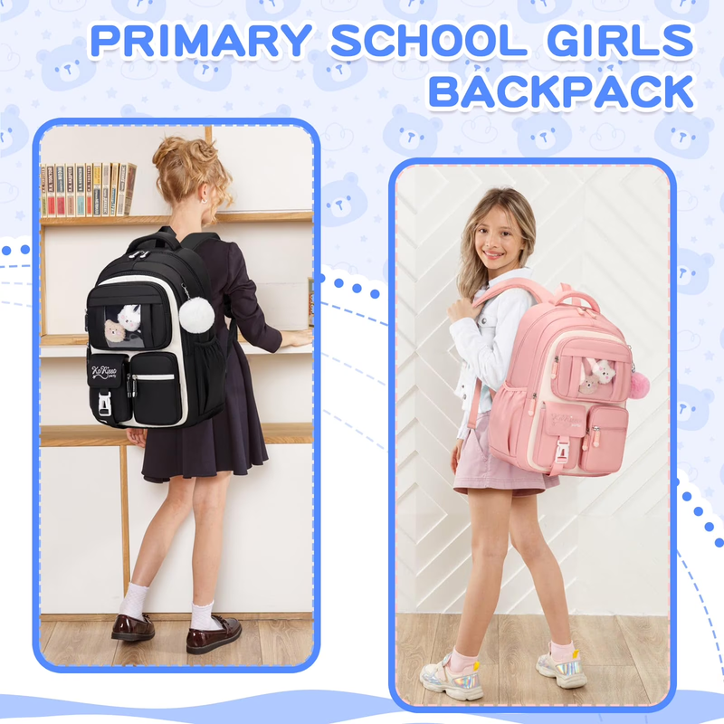 Girls Kawaii Ita Backpack Kids School Bookbag Black5
