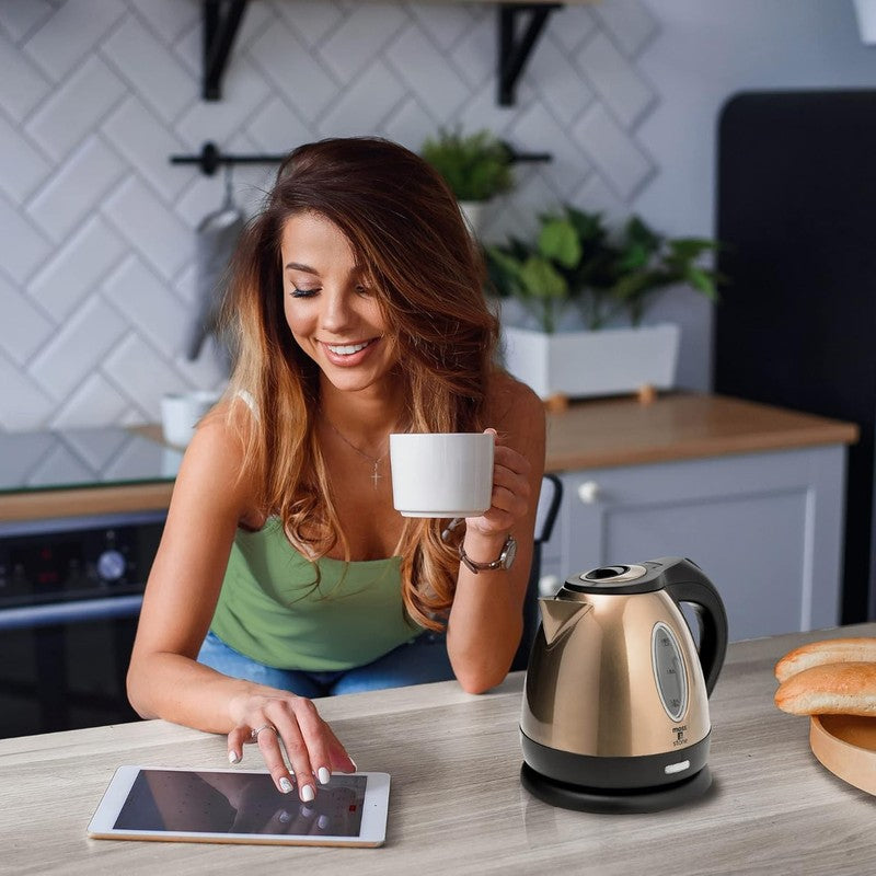 1.2L Stainless Steel Small Electric Kettle, Cordless 1500W Fast Boiling Pot, Por4