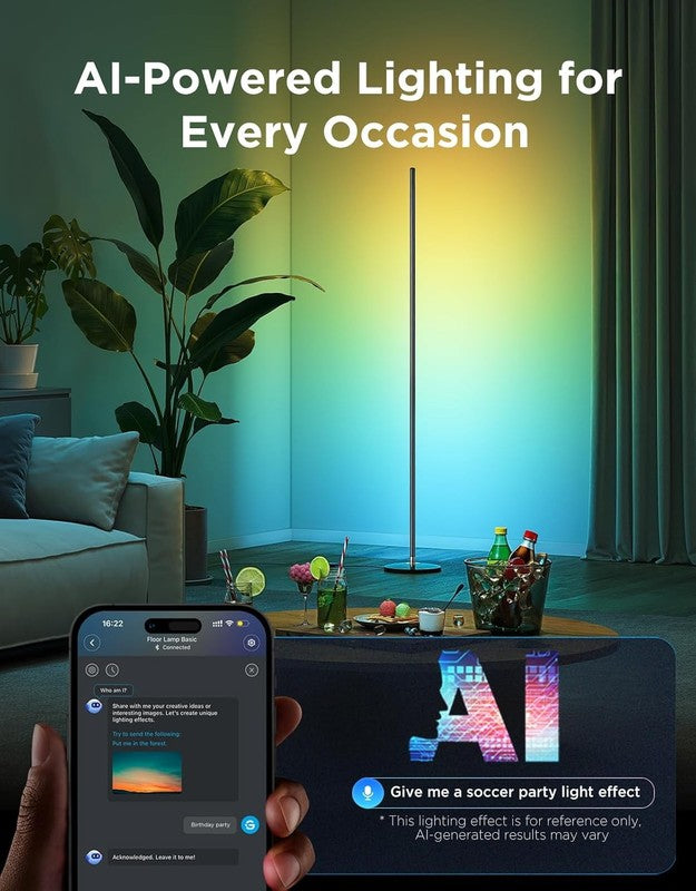 RGBIC Floor Lamp Basic, LED Corner Lamp Works with Alexa, 1000 Lumen Smart Moder5
