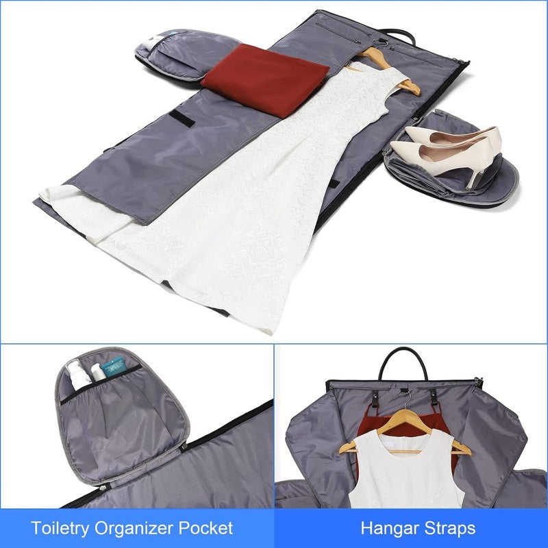 Womens 2in1 Garment Duffle Bag Black Waterproof Hanging Suit Travel Carry2