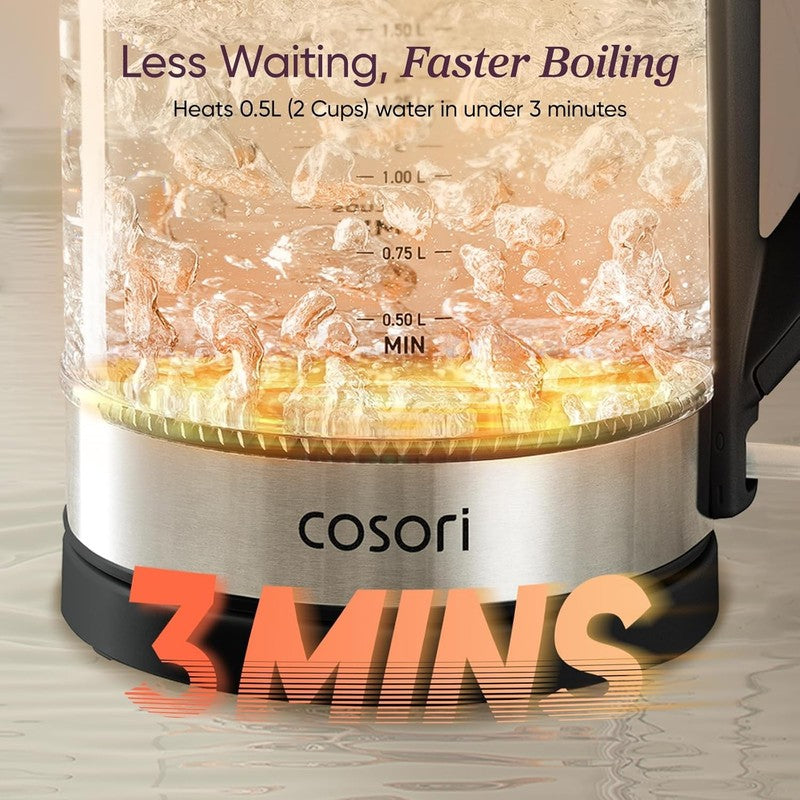 Electric Kettle, No Plastic Contact with Water, Wide Mouth for Easy Cleaning, Au2