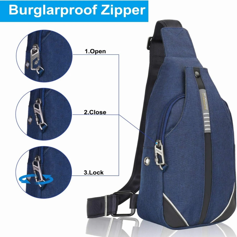 Unisex anti Theft Travel Hiking Walking Sling Cross Body Shoulder Chest Bag8